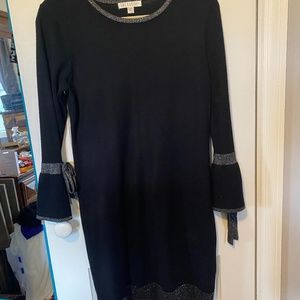 Spense Black knit dress with silver accent